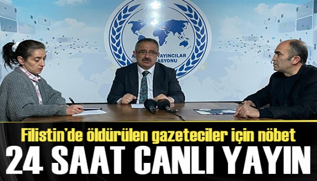 Filistin'de öldürülen gazeteciler için nöbet! 24 Saat canlı yayın