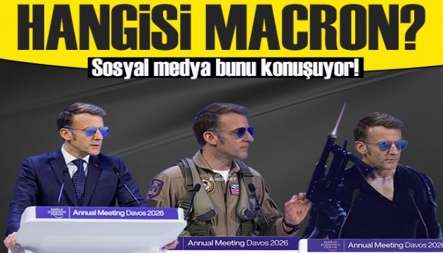 Macron'un Davos'ta taktığı gözlük sosyal medyada gündem oldu