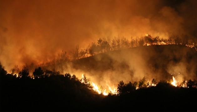 Hatay'da orman yangını devam ediyor