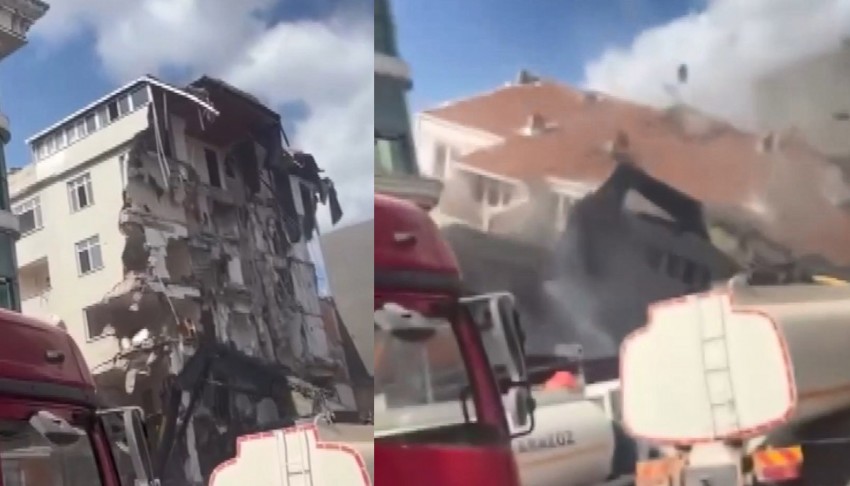 Zeytinburnu'nda yıkım sırasında bina çöktü