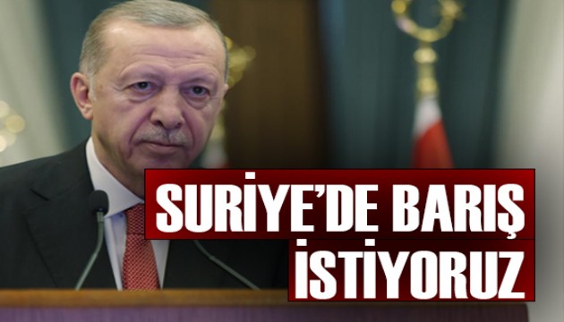 Cumhurbaşkanı Erdoğan: Suriye'de barış istiyoruz