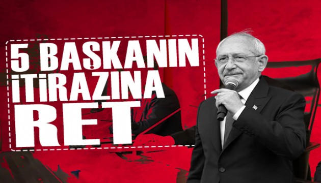 CHP'de 5 başkanın itirazı reddedildi