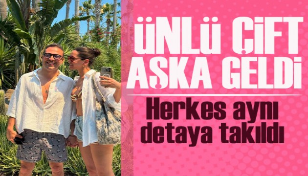 Ünlü çift plaja indi, herkes aynı detaya takıldı