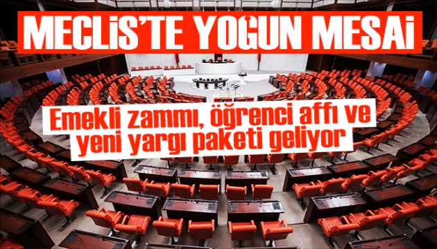 TBMM'de yoğun mesai başlıyor: Emekli aylığı, öğrenci affı ve yargı paketi masada