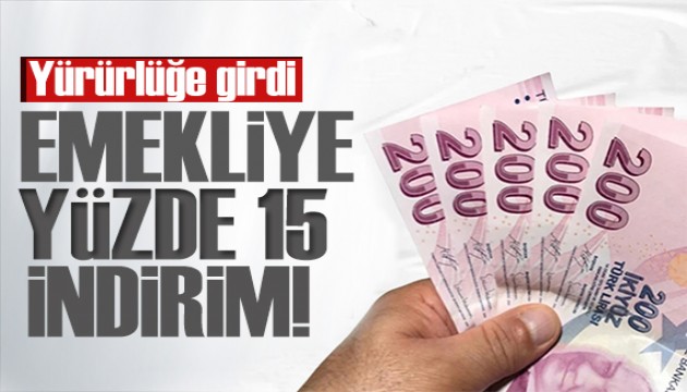 Yürürlüğe girdi! Emeklilere yıl sonuna kadar indirim