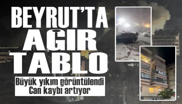 Lübnan'da can kaybı artıyor: Beyrut'taki büyük yıkım görüntülendi