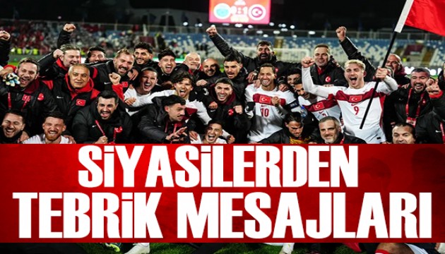 Milli takıma tebrik mesajları