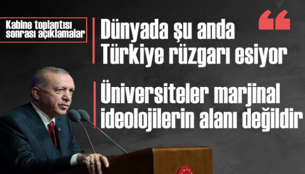 Cumhurbaşkanı Erdoğan'dan kabine toplantısı sonrası açıklamalar