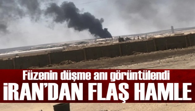 İran'ın attığı füzenin düşme anı görüntülendi