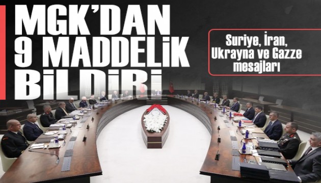 MGK toplantısı sonrası 9 maddelik bildiri