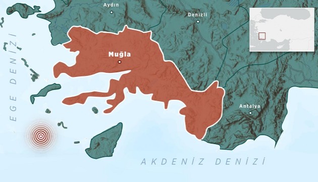 Ege Denizi'nde 4,3 büyüklüğünde deprem