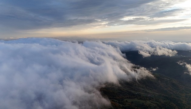 Sis denizi dronla görüntülendi