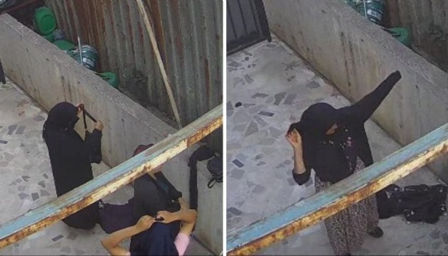 Kadınlar kıyafetlerini bahçede değiştirdiler